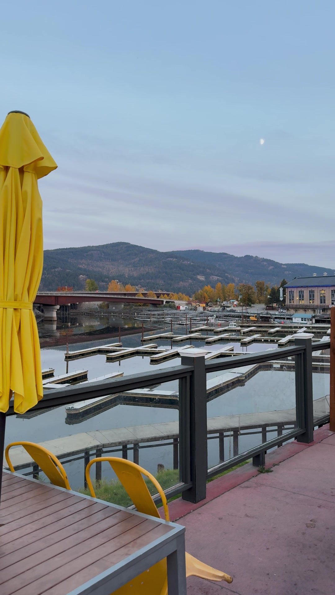 The marina view from the deck