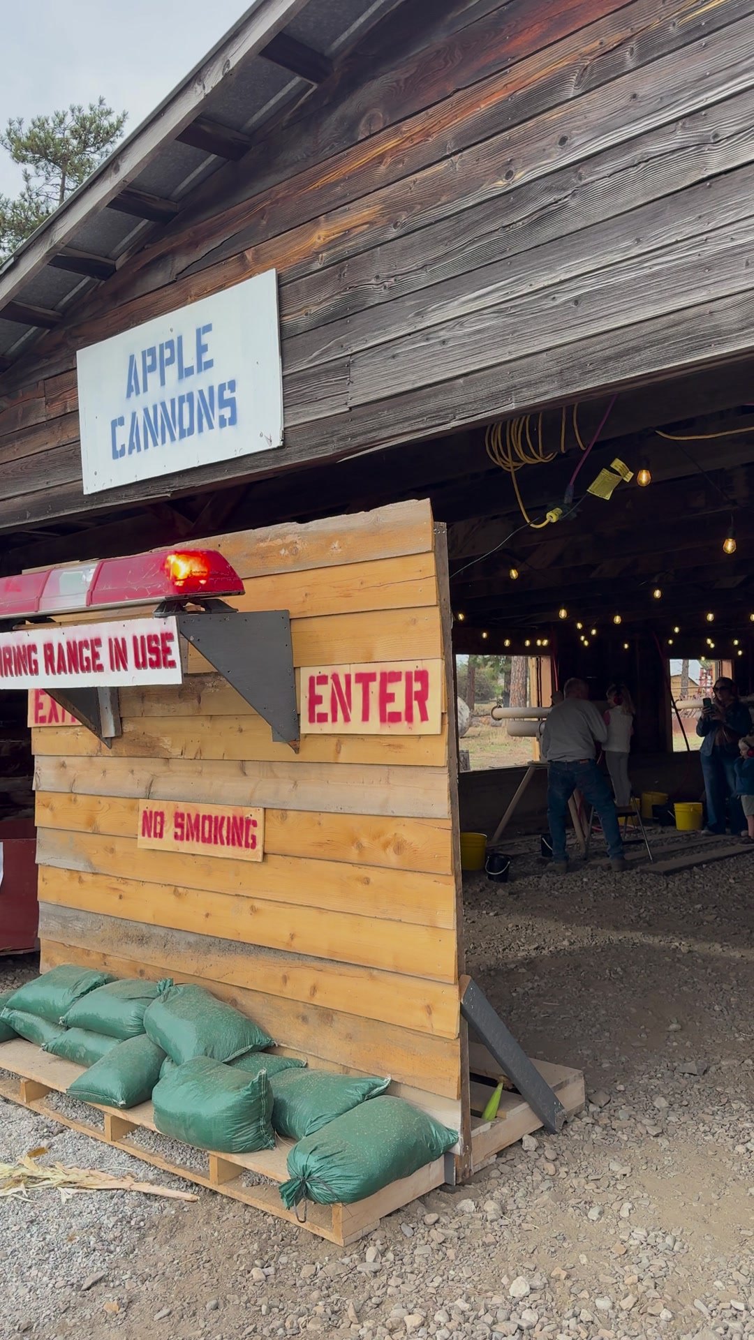 The apple cannon range at the barn
